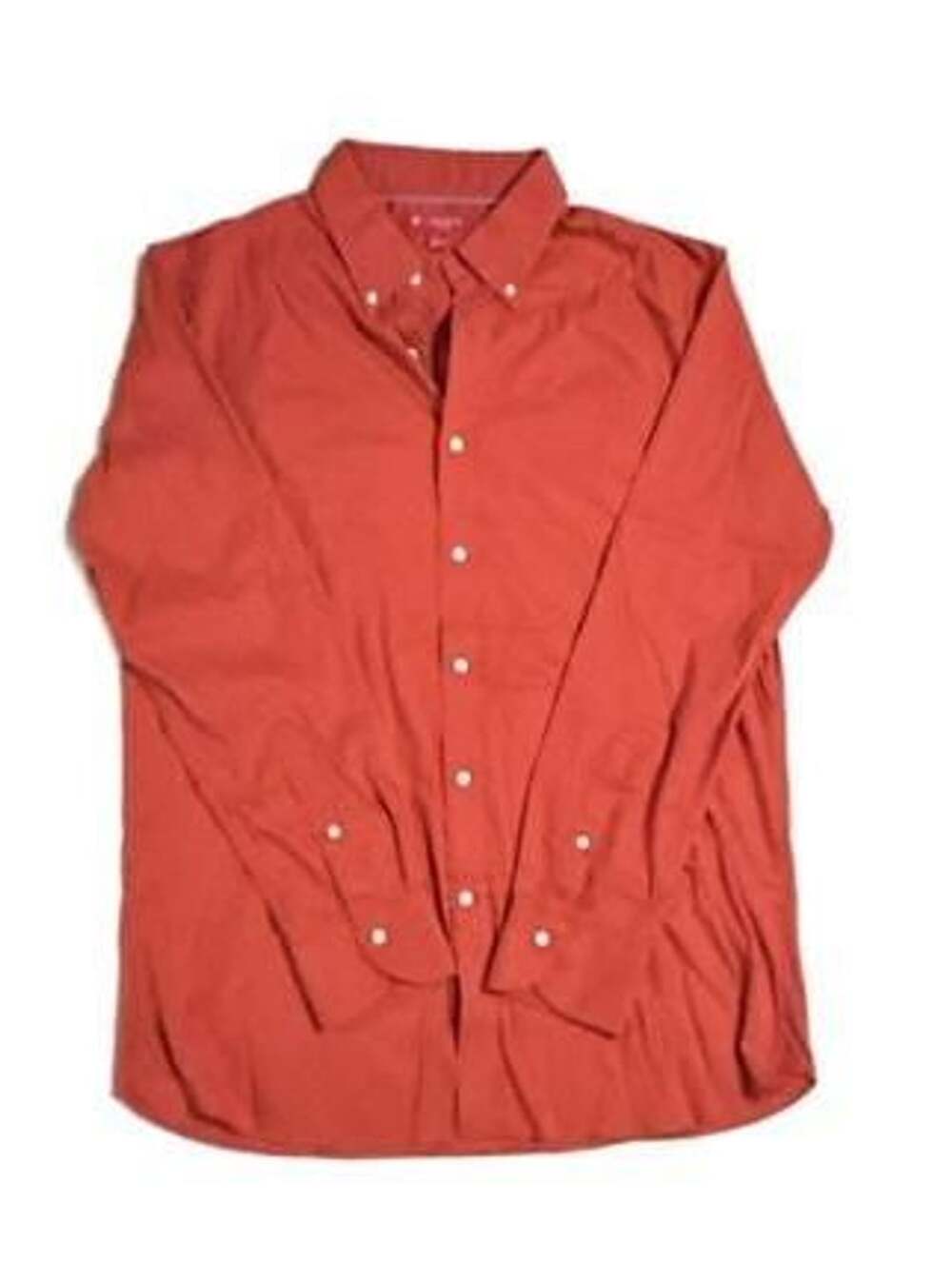 Cremieux Slim Fit Long Sleeve Button Down Shirt Size L Rust Orange